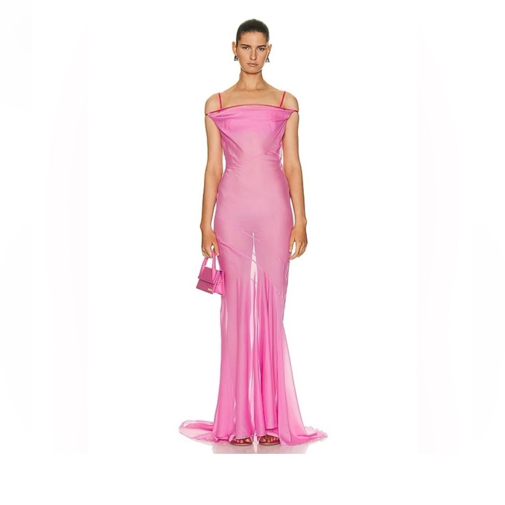 JACQUEMUS La Robe Draggiu draped maxi dress